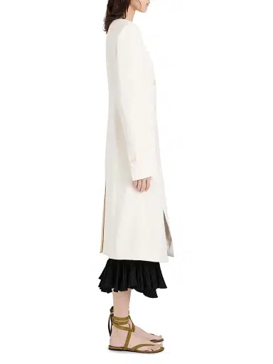 Proenza Schouler Women's Anouk Satin-Back Crepe Longline Double-Breasted Coat | Thumbnail 4 Proenza Schouler Women's Anouk Satin-Back Crepe Longline Double-Breasted Coat | Thumbnail 4