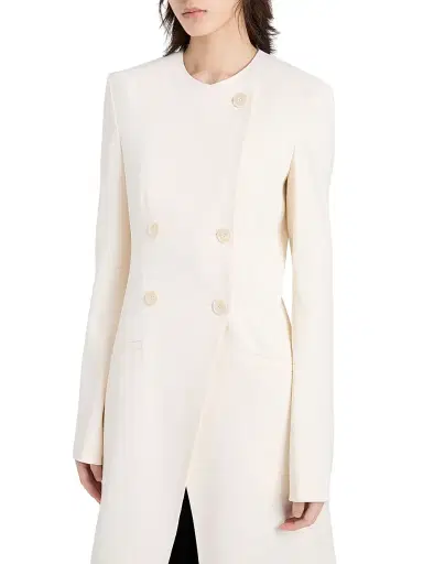 Proenza Schouler Women's Anouk Satin-Back Crepe Longline Double-Breasted Coat | Thumbnail 6 Proenza Schouler Women's Anouk Satin-Back Crepe Longline Double-Breasted Coat | Thumbnail 6