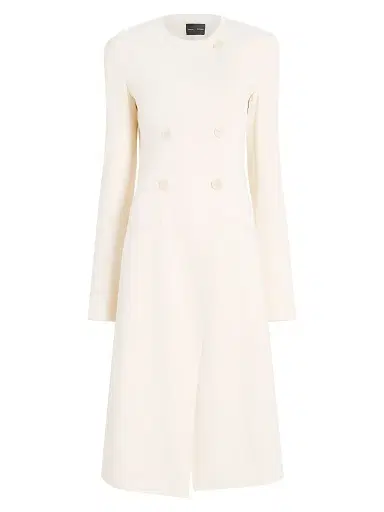 Proenza Schouler Women's Anouk Satin-Back Crepe Longline Double-Breasted Coat | Thumbnail 1 Proenza Schouler Women's Anouk Satin-Back Crepe Longline Double-Breasted Coat | Thumbnail 1