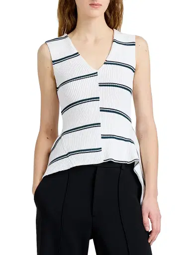 Proenza Schouler Women's Eugenie Top In Rib Knit | Thumbnail 3 Proenza Schouler Women's Eugenie Top In Rib Knit | Thumbnail 3