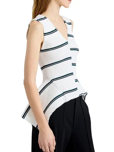 Proenza Schouler Women's Eugenie Top In Rib Knit | Thumbnail 6 Proenza Schouler Women's Eugenie Top In Rib Knit | Thumbnail 6