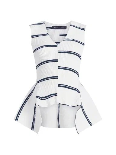 Proenza Schouler Women's Eugenie Top In Rib Knit | Thumbnail 1 Proenza Schouler Women's Eugenie Top In Rib Knit | Thumbnail 1