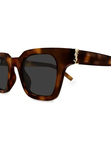 Saint Laurent Women's 47MM Square Sunglasses - Brown Grey | Thumbnail 3