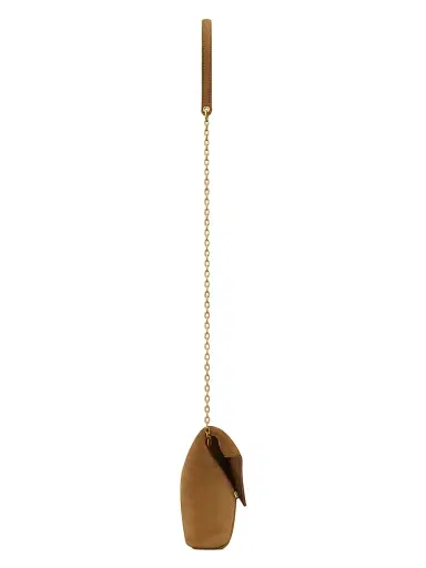 Saint Laurent Women's Cassandre Chain Pouch in Suede - Caramel Cognac | Thumbnail 6