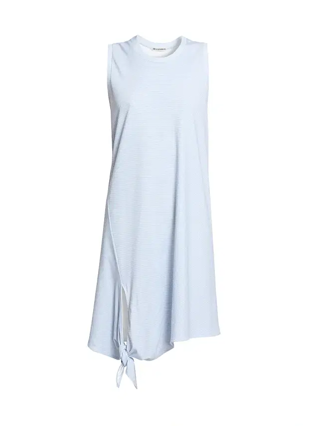 Women's Knotted-Hem Cotton Minidress - White Light Blue Women's Knotted-Hem Cotton Minidress - White Light Blue