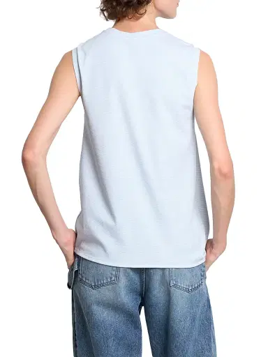 JW Anderson Women's Knotted-Hem Cotton Tank - White Light Blue | Thumbnail 4 JW Anderson Women's Knotted-Hem Cotton Tank - White Light Blue | Thumbnail 4