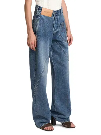 JW Anderson Women's Twisted Barrel-Leg Jeans - Mid Blue | Thumbnail 4 JW Anderson Women's Twisted Barrel-Leg Jeans - Mid Blue | Thumbnail 4