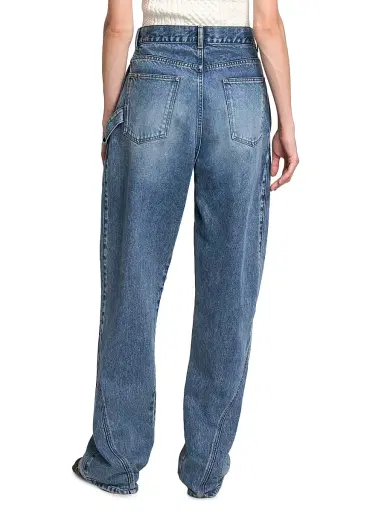 JW Anderson Women's Twisted Barrel-Leg Jeans - Mid Blue | Thumbnail 5 JW Anderson Women's Twisted Barrel-Leg Jeans - Mid Blue | Thumbnail 5