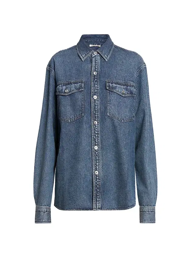 JW Anderson Women's Cotton Oversized Shirt - Mid Blue