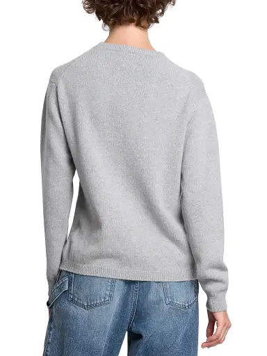 JW Anderson Women's X Pringle Floral Cashmere Crewneck Sweater - Mid Grey Melange | Thumbnail 5