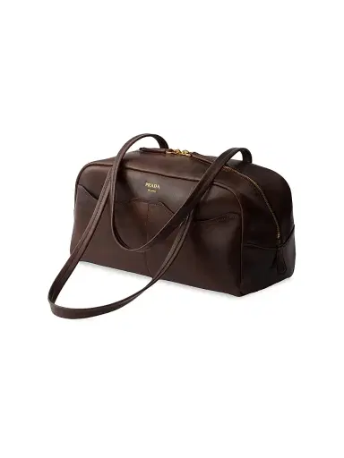 Prada Women's Carry Large Antiqued Leather Top-Handle Bag - Brown | Thumbnail 2
