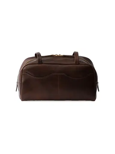 Prada Women's Carry Large Antiqued Leather Top-Handle Bag - Brown | Thumbnail 3