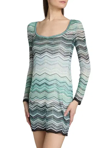 Missoni Women's Chevron Metallic Knit Minidress | Thumbnail 4