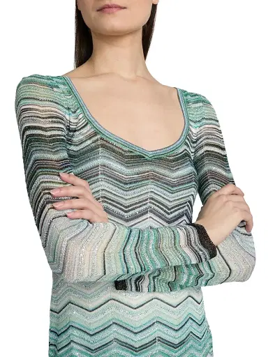 Missoni Women's Chevron Metallic Knit Minidress | Thumbnail 6