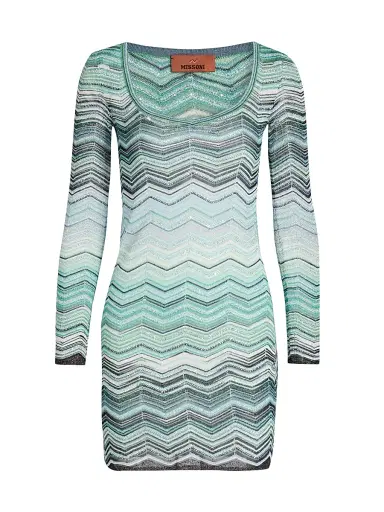 Missoni Women's Chevron Metallic Knit Minidress | Thumbnail 1