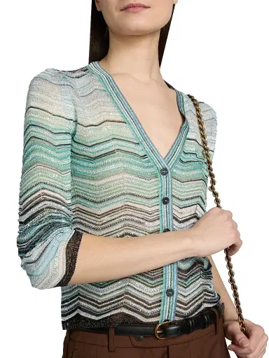 Missoni Women's Chevron Metallic Knit Cardigan | Thumbnail 6 Missoni Women's Chevron Metallic Knit Cardigan | Thumbnail 6