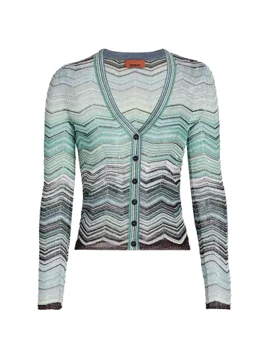 Missoni Women's Chevron Metallic Knit Cardigan | Thumbnail 1 Missoni Women's Chevron Metallic Knit Cardigan | Thumbnail 1