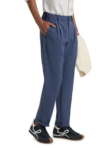 HERNO Men's Seersucker Pleat-Front Pants - Sky Blue - Size XL | Thumbnail 4 HERNO Men's Seersucker Pleat-Front Pants - Sky Blue - Size XL | Thumbnail 4