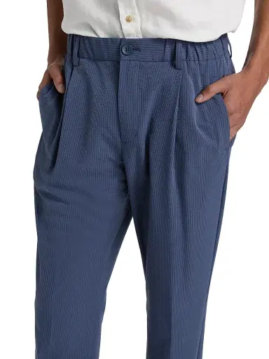 HERNO Men's Seersucker Pleat-Front Pants - Sky Blue - Size XL | Thumbnail 6 HERNO Men's Seersucker Pleat-Front Pants - Sky Blue - Size XL | Thumbnail 6