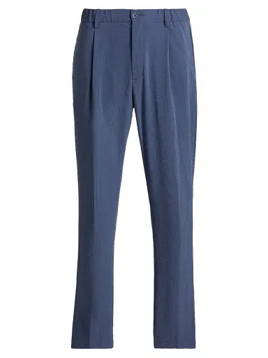 HERNO Men's Seersucker Pleat-Front Pants - Sky Blue - Size XL | Thumbnail 1 HERNO Men's Seersucker Pleat-Front Pants - Sky Blue - Size XL | Thumbnail 1