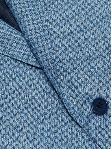 Emporio Armani Men's Textured Houndstooth Sport Coat - Light Blue - Size 40 | Thumbnail 7