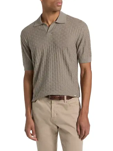 Emporio Armani Men's Tonal Basketweave Wool Sweater - Tan - Size Small | Thumbnail 3 Emporio Armani Men's Tonal Basketweave Wool Sweater - Tan - Size Small | Thumbnail 3
