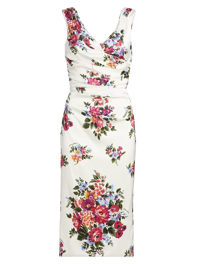 Dolce & Gabbana Women's Floral Bouquet Print Sheath Dress - Mazz Fiori F Bianco