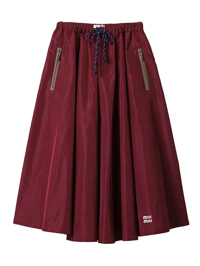 Miu Miu Women's Technical Fabric Skirt - Dark Red