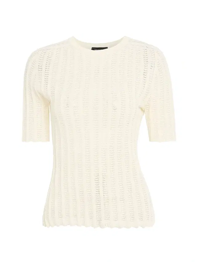 Women's Cotton Pointelle Stitch Sweater - Burro
