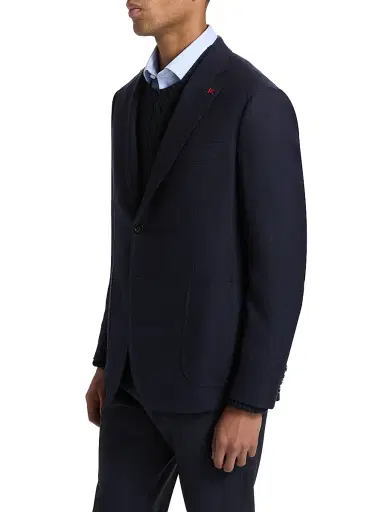 Isaia Men's Capri Wool Jacket - Navy | Thumbnail 4