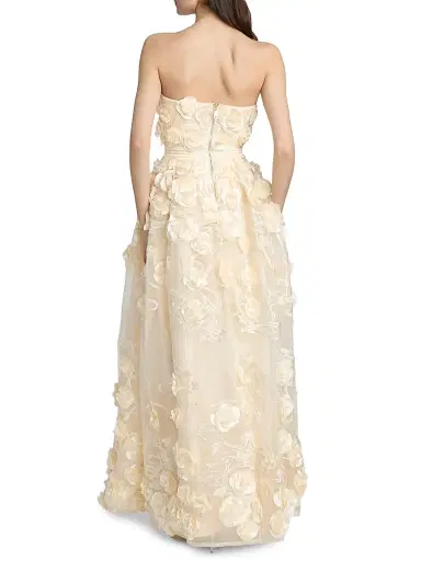 Zhivago Women's Dream Of That Strapless Floral Applique Gown - Ivory - Size 14 | Thumbnail 5 Zhivago Women's Dream Of That Strapless Floral Applique Gown - Ivory - Size 14 | Thumbnail 5