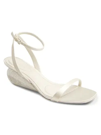 Simkhai Women's Bridget Satin Oyster Shell Wedge Sandals - Alabaster - Size 11 | Thumbnail 2 Simkhai Women's Bridget Satin Oyster Shell Wedge Sandals - Alabaster - Size 11 | Thumbnail 2