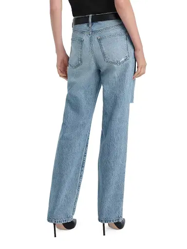 Favorite Daughter Women's The Tommy Slashed-Knee Low-Rise Jeans - Flint - Size 32 | Thumbnail 5