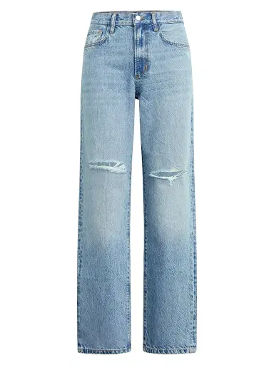 Favorite Daughter Women's The Tommy Slashed-Knee Low-Rise Jeans - Flint - Size 32 | Thumbnail 1