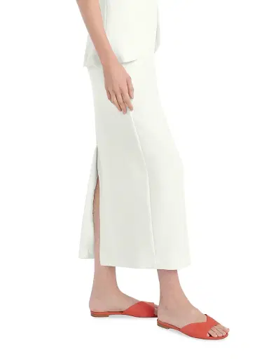 Favorite Daughter Women's The Rachel Pencil Midi-Skirt - Pearl - Size 8 | Thumbnail 4