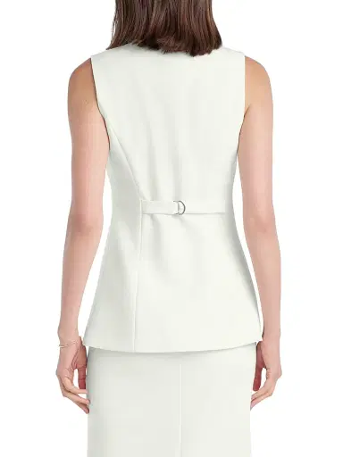 Favorite Daughter Women's The Rachel Asymmetric Vest - Pearl - Size XS | Thumbnail 5 Favorite Daughter Women's The Rachel Asymmetric Vest - Pearl - Size XS | Thumbnail 5