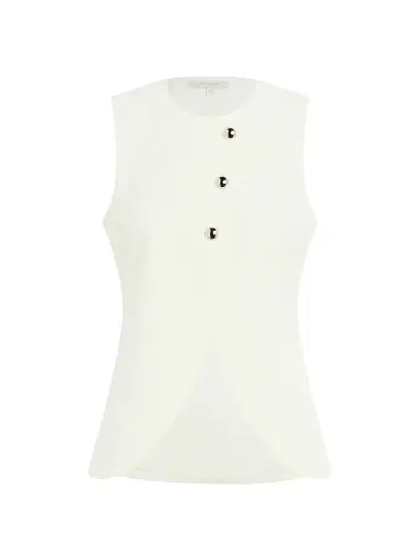 Favorite Daughter Women's The Rachel Asymmetric Vest - Pearl - Size XS | Thumbnail 1 Favorite Daughter Women's The Rachel Asymmetric Vest - Pearl - Size XS | Thumbnail 1