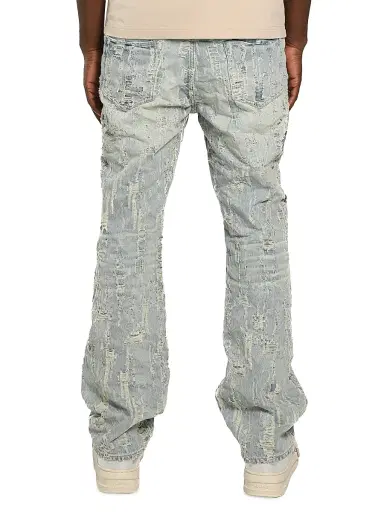 Purple Brand Men's D-Bead Destroy Splatter Distressed Jeans - Light Indigo - Size 38 | Thumbnail 2