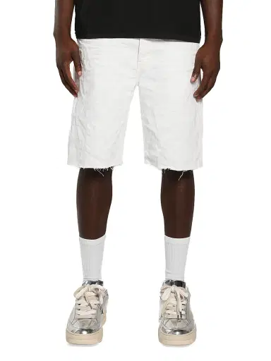 Purple Brand Men's Optic Cotton Raw-Edge Shorts | Thumbnail 1