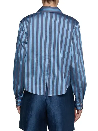 L'Agence Women's Cosette Striped Satin Shirt | Thumbnail 5 L'Agence Women's Cosette Striped Satin Shirt | Thumbnail 5