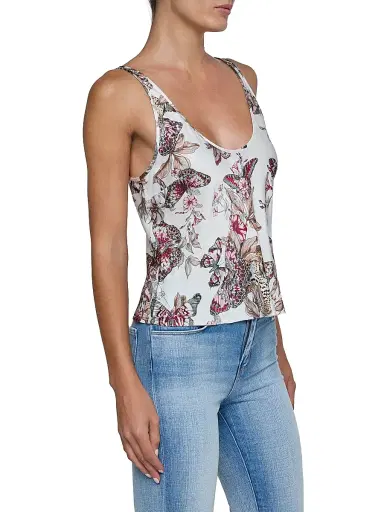 L'AGENCE Women's Eddie Butterfly Jungle Tank - White Multi Butterfly Jungle | Thumbnail 4 L'AGENCE Women's Eddie Butterfly Jungle Tank - White Multi Butterfly Jungle | Thumbnail 4
