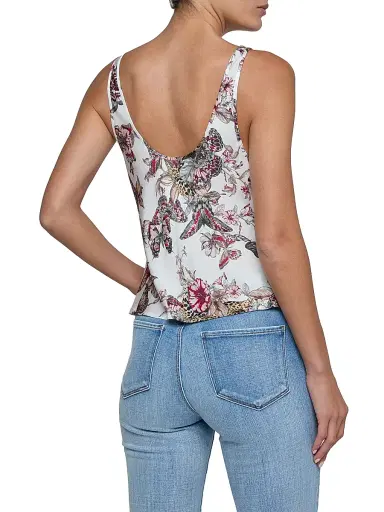 L'AGENCE Women's Eddie Butterfly Jungle Tank - White Multi Butterfly Jungle | Thumbnail 5 L'AGENCE Women's Eddie Butterfly Jungle Tank - White Multi Butterfly Jungle | Thumbnail 5