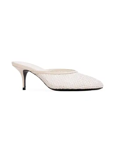 Black Suede Studio Women's Giuly 65MM Mules - Coconut Leather - Size 12 | Thumbnail 2