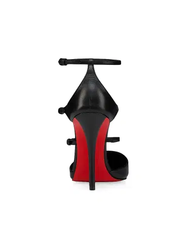 Christian Louboutin Women's Milena Leather 100MM Strappy Pumps - Black | Thumbnail 3 Christian Louboutin Women's Milena Leather 100MM Strappy Pumps - Black | Thumbnail 3