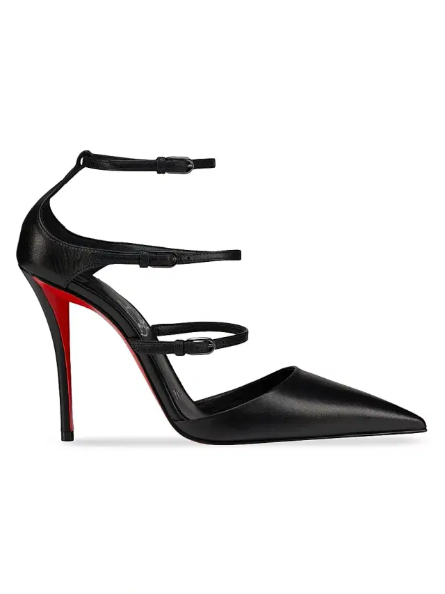 Women's Milena Leather 100MM Strappy Pumps - Black