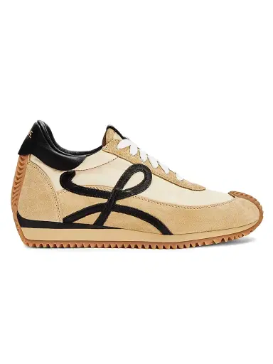 Loewe Women's Flow Runner 2.0 Suede Sneakers - Gold Black - Size 9 | Thumbnail 1