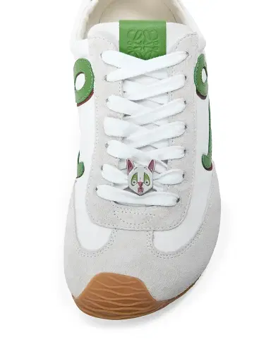 LOEWE Women's x Louis Wain Ballet Runner 2.0 Low-Top Leather Sneakers - White Grass Green Dark Orange | Thumbnail 5 LOEWE Women's x Louis Wain Ballet Runner 2.0 Low-Top Leather Sneakers - White Grass Green Dark Orange | Thumbnail 5