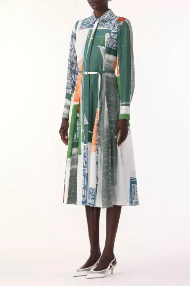 Jason Wu Collection SANDWASHED SILK MIDI SHIRTDRESS WITH PLATTER ARTWORK BY ROBERT RAUSCHENBERG | Thumbnail 3 Jason Wu Collection SANDWASHED SILK MIDI SHIRTDRESS WITH PLATTER ARTWORK BY ROBERT RAUSCHENBERG | Thumbnail 3