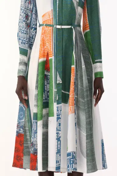 Jason Wu Collection SANDWASHED SILK MIDI SHIRTDRESS WITH PLATTER ARTWORK BY ROBERT RAUSCHENBERG | Thumbnail 5 Jason Wu Collection SANDWASHED SILK MIDI SHIRTDRESS WITH PLATTER ARTWORK BY ROBERT RAUSCHENBERG | Thumbnail 5