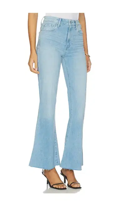 PAIGE Marlow Skimmer Undone Hem Seamed Belt Loops Flare Jeans | Thumbnail 2